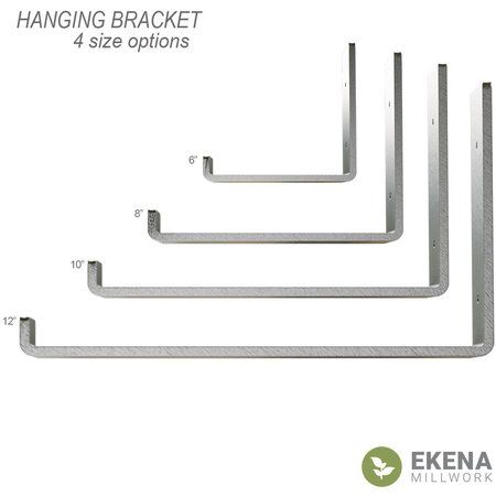 Ekena Millwork Steel Hanging Shelf Bracket, Hammered Dark Bronze 2"W x 10"D x 6 1/2"H BKTM02X10X06HSHDB